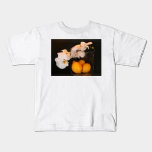 Still Life In Paris .. Orchids & Lemons Kids T-Shirt